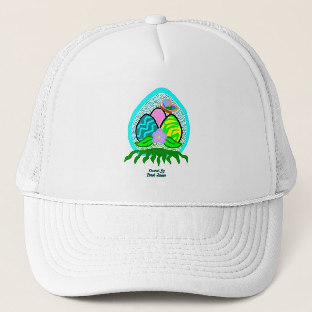 Delightful Easter Eggs Trucker Hat (Front)