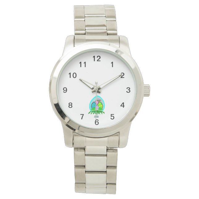 Delightful Easter Eggs Unisex Silver Watch (Front)