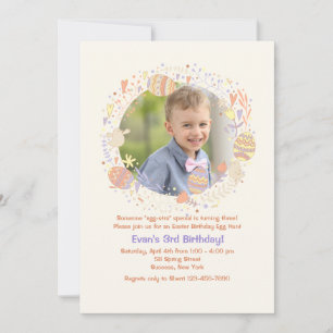 Delightful Easter Wreath Photo Invitation