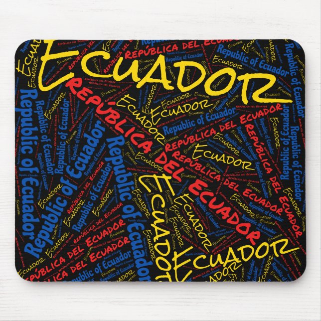 Delightful Ecuador Flag Colours Patriotic Mouse Mat (Front)