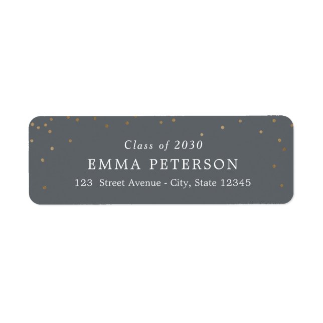 Delightful EDITABLE COLOR Graduation Address Label (Front)