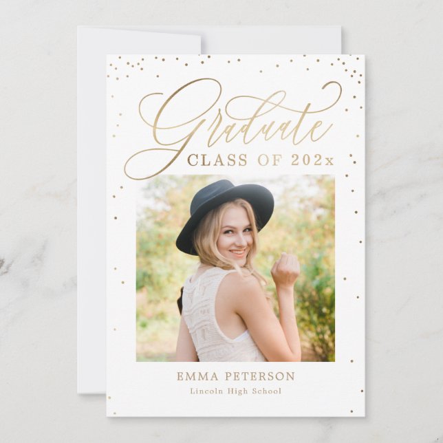 Delightful EDITABLE COLOR Graduation Invitation (Front)