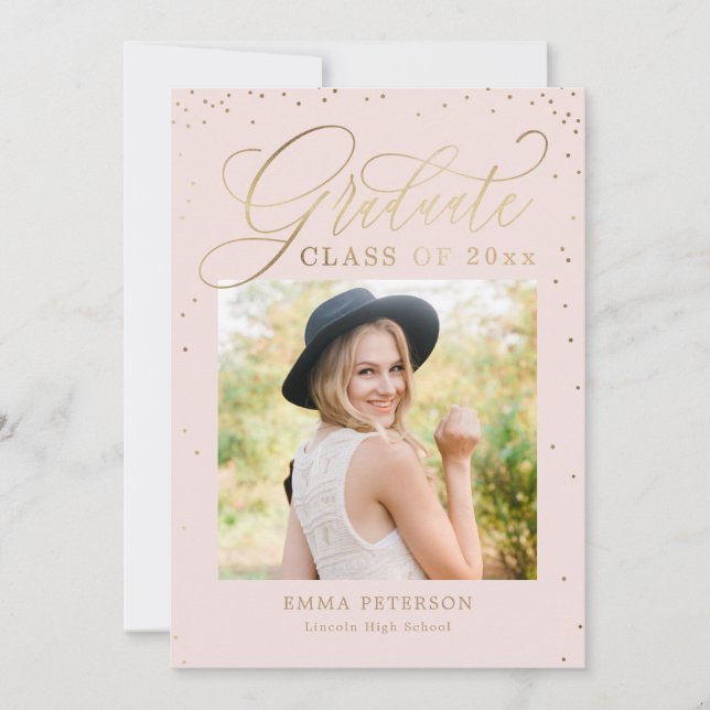 Delightful EDITABLE COLOR Graduation Invitation (Front)