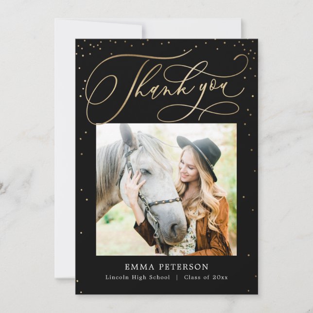 Delightful EDITABLE COLOR Graduation Thank You (Front)