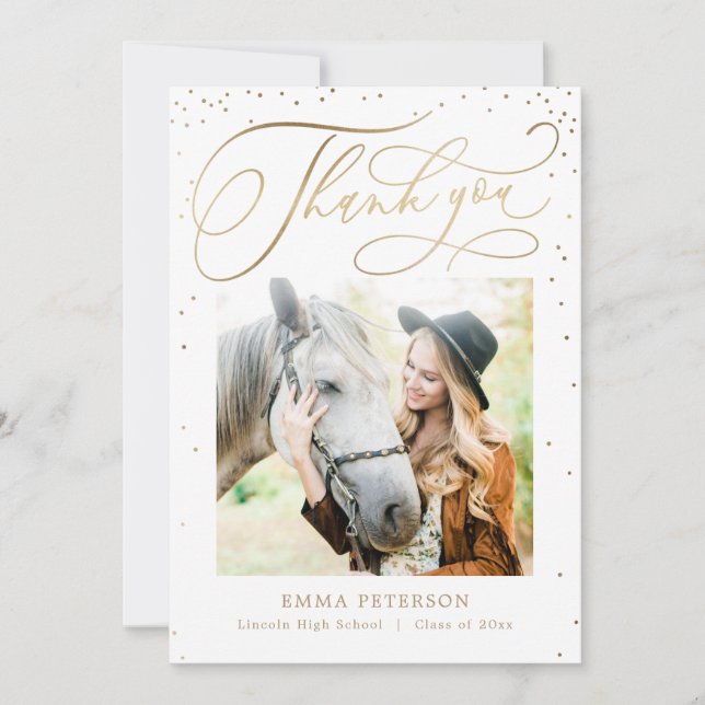 Delightful EDITABLE COLOR Graduation Thank You (Front)