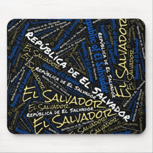 Delightful El Salvador Flag Colours Patriotic Mouse Mat