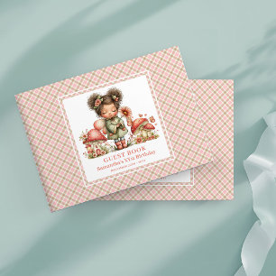 Delightful Fairy Pink Mushroom Birthday Guest Book