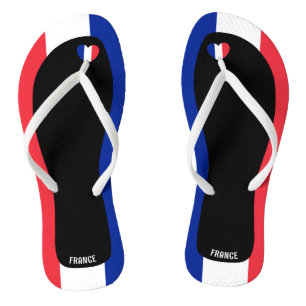 Delightful France Flag Colours Patriotic Flip Flops