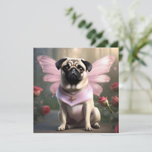 Delightful Funny Pug Fairy, Paper cup Save The Date