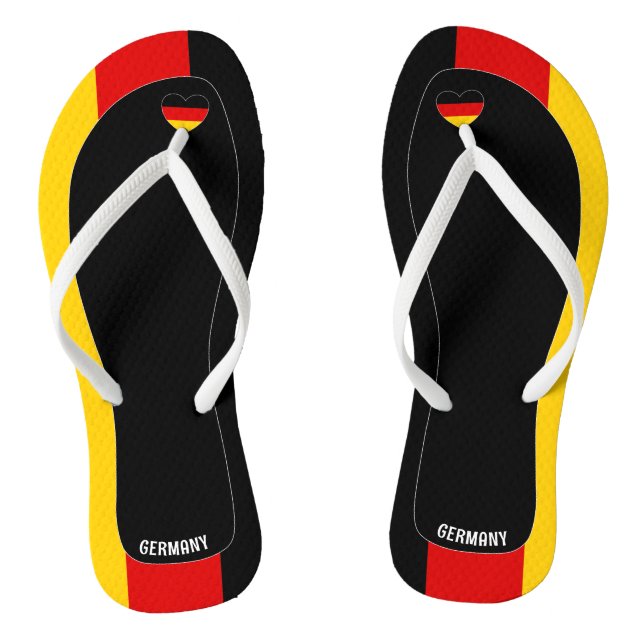 Delightful Germany Flag Colours Patriotic Flip Flops (Footbed)