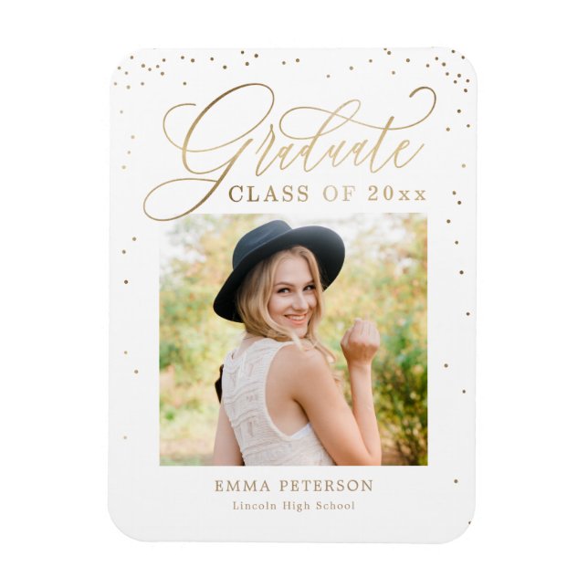 Delightful Graduation Announcement Magnet (Vertical)