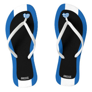 Delightful Greece Flag Colours Patriotic Flip Flops
