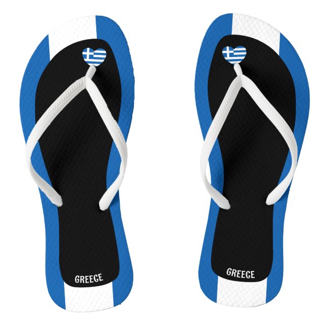 Delightful Greece Flag Colours Patriotic Flip Flops (Footbed)