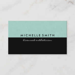 Delightful Green and Plain Black Business Card