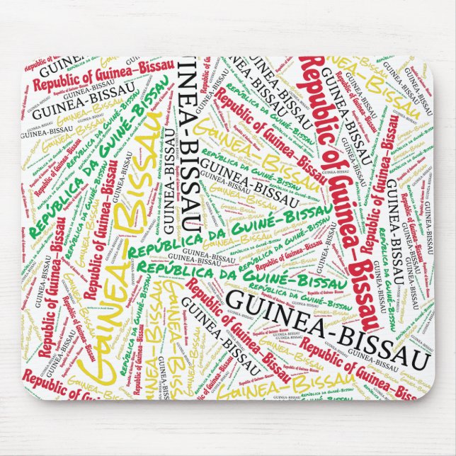 Delightful Guinea-Bissau Flag Colours Patriotic Mouse Mat (Front)