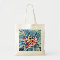 Delightful Hawaiian plumeria tote bag