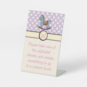 Delightful Hearts Rocking Horse Pedestal Sign