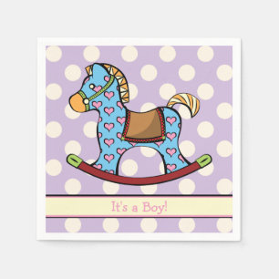 Delightful Hearts Rocking Horse Shower Napkins
