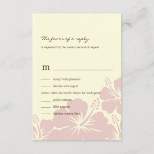 Delightful Hibiscus Wedding RSVP Cards (Pink)