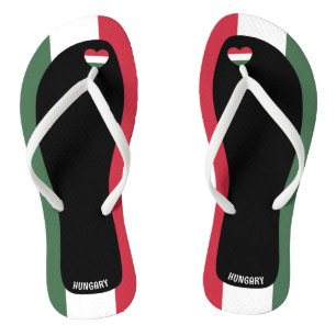 Delightful Hungary Flag Colours Patriotic Flip Flops