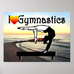 DELIGHTFUL I LOVE GYMNASTICS DESIGN POSTER