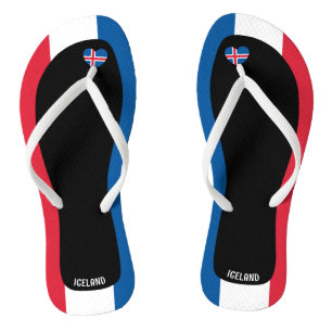 Delightful Iceland Flag Colours Patriotic Flip Flops