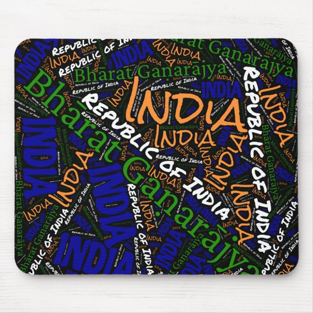Delightful India Flag Colours Patriotic Mouse Mat (Front)