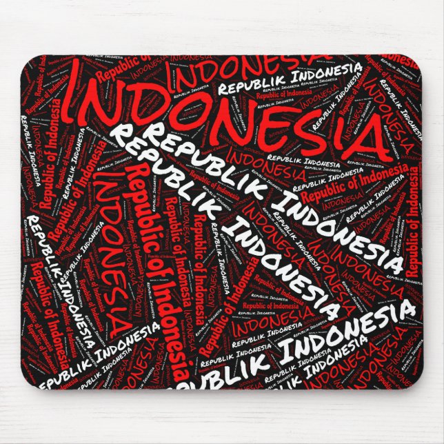 Delightful Indonesia Flag Colours Patriotic Mouse Mat (Front)