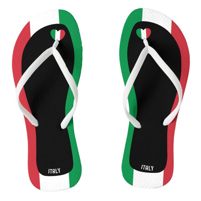 Delightful Italy Flag Colours Patriotic Flip Flops (Footbed)