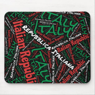Delightful Italy Flag Colours Patriotic Mouse Mat