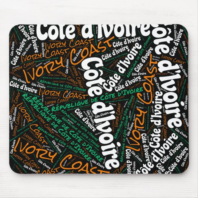 Delightful Ivory Coast Flag Colours Patriotic Mouse Mat (Front)