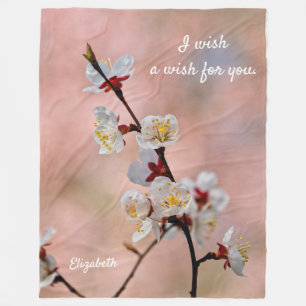 Delightful Japanese Apricot Flowers Fleece Blanket