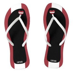 Delightful Latvia Flag Colours Patriotic Flip Flops