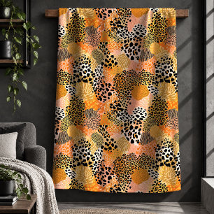 Delightful Leopard Print Abstract Plush Throw Blan