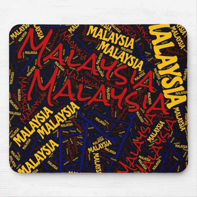 Delightful Malaysia Flag Colours Patriotic Mouse Mat (Front)