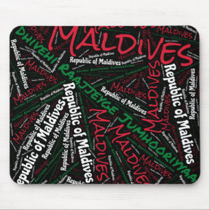 Delightful Maldives Flag Colours Patriotic Mouse Mat