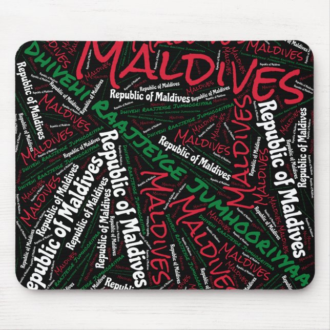 Delightful Maldives Flag Colours Patriotic Mouse Mat (Front)