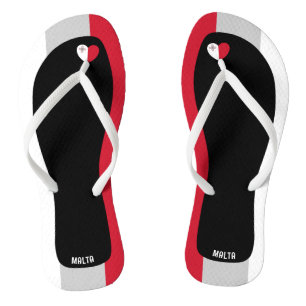 Delightful Malta Flag Colours Patriotic Flip Flops