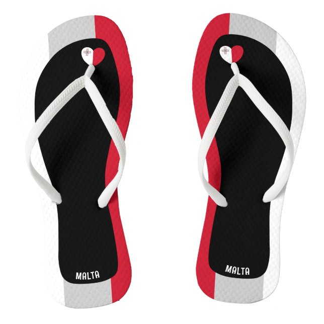 Delightful Malta Flag Colours Patriotic Flip Flops (Footbed)