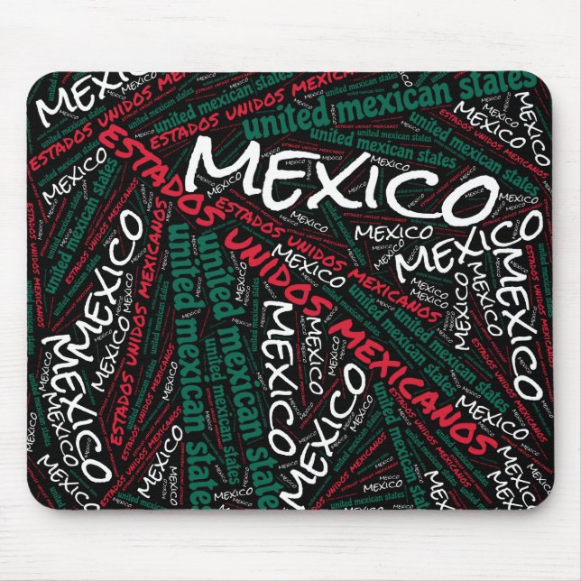 Delightful Mexico Flag Colours Patriotic Mouse Mat (Front)