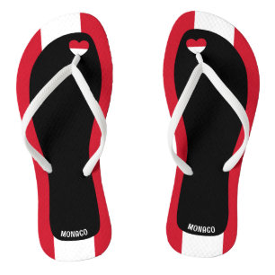 Delightful Monaco Flag Colours Patriotic Flip Flops