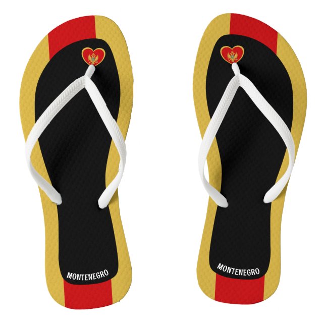 Delightful Montenegro Flag Colours Patriotic Flip Flops (Footbed)