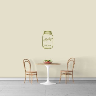 Delightful Name In Mason Jar Medium Wall Decal