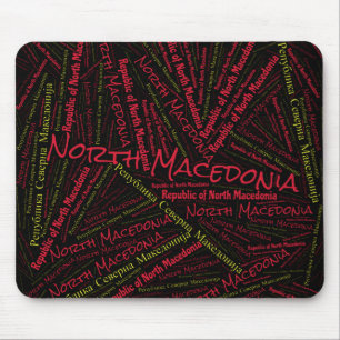 Delightful North Macedonia Flag Colours Patriotic Mouse Mat