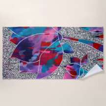 Delightful Oriental Lotus Flowers Original Art