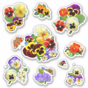 Delightful Pansies Contour Sticker
