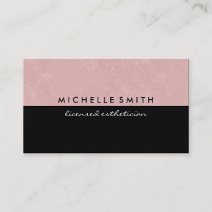 Delightful Pink and Plain Black Business Card