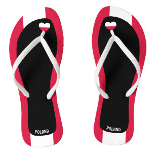 Delightful Poland Flag Colours Patriotic Flip Flops
