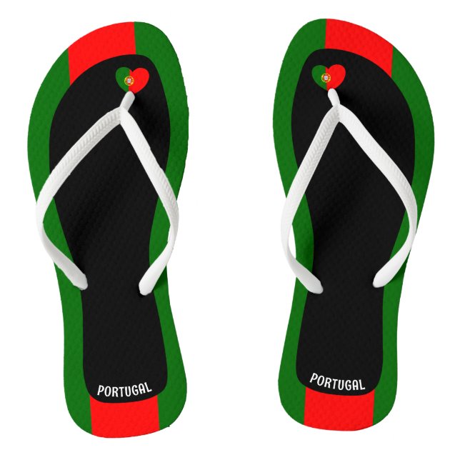 Delightful Portugal Flag Colours Patriotic Flip Flops (Footbed)
