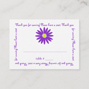 Delightful Purple Daisy Seating Card